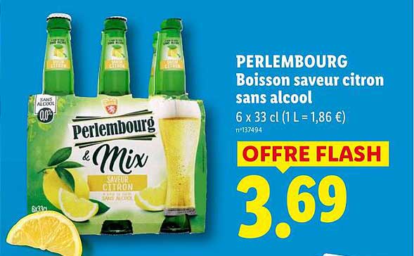 PERLEMBOURG Boisson saveur citron sans alcool