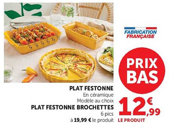 PLAT FESTONNE BROCHETTES