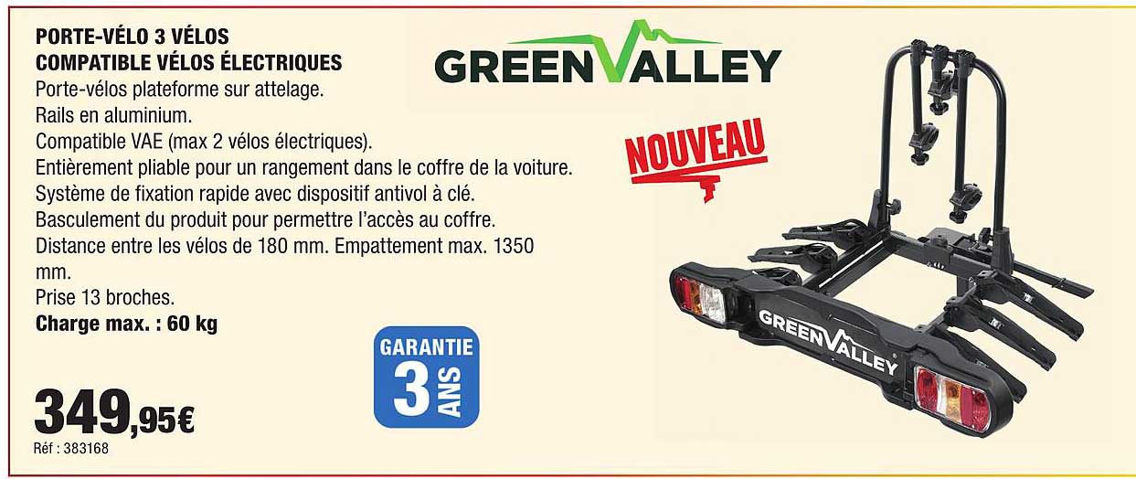 PORTE-VÉLO 3 VÉLOS COMPATIBLE VÉLOS ÉLECTRIQUES