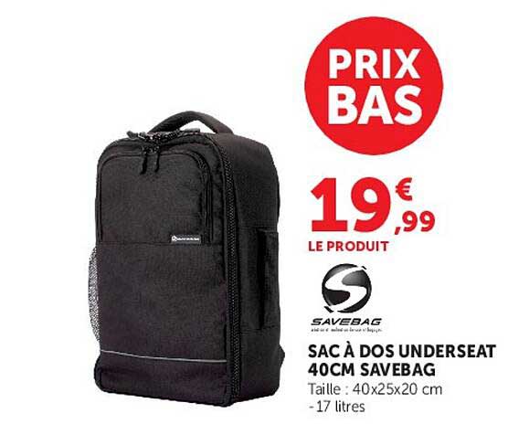 PRIX BAS 19,99 € LE PRODUIT SAVEBAG SAC À DOS UNDERSEAT 40CM SAVEBAG
