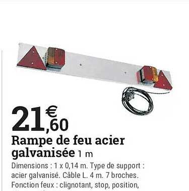 Rampe de feu acier galvanisée 1 m