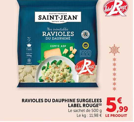 RAVIOLES DU DAUPHINE SURGELEES LABEL ROUGE
