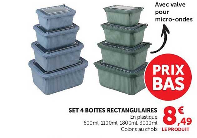 SET 4 BOITES RECTANGULAIRES