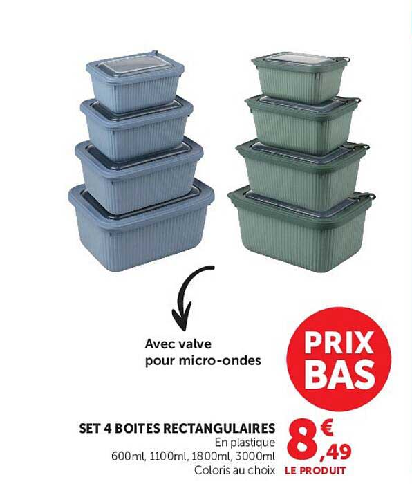 SET 4 BOITES RECTANGULAIRES