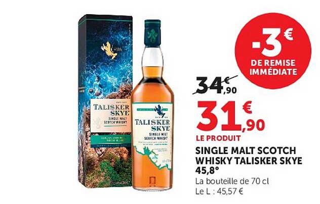 SINGLE MALT SCOTCH WHISKY TALISKER SKYE 45,8°