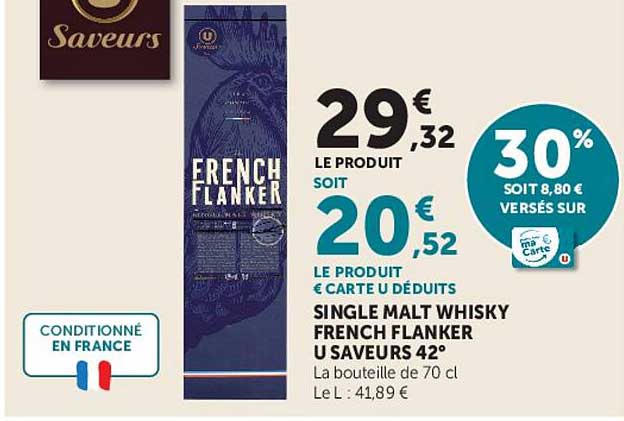 SINGLE MALT WHISKY FRENCH FLANKER U SAVEURS 42°