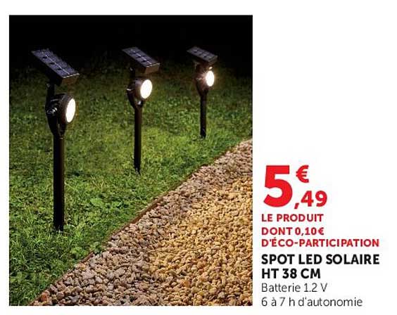 SPOT LED SOLAIRE HT 38 CM