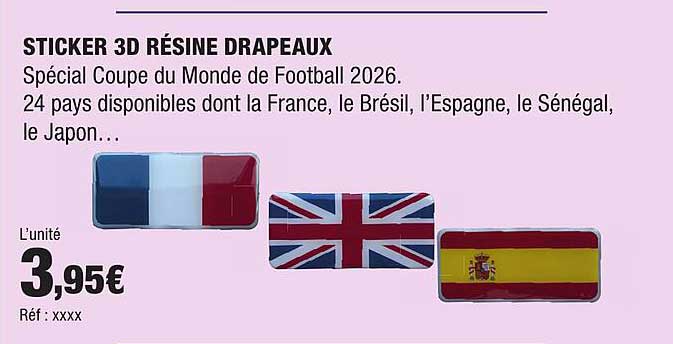 STICKER 3D RÉSINE DRAPEAUX