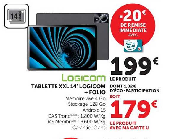 TABLETTE XXL 14' LOGICOM FOLIO
