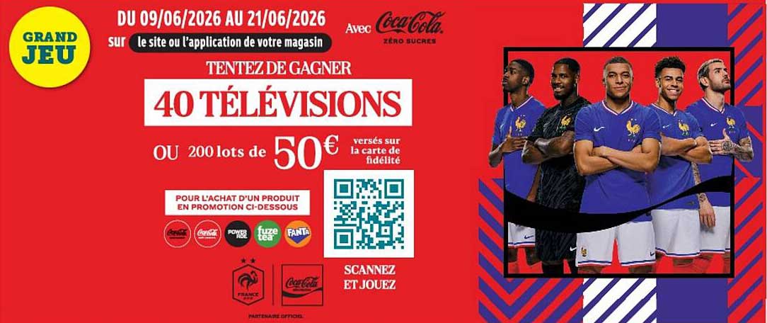 TENTEZ DE GAGNER 40 TÉLÉVISIONS OU 200 lots de 50€ versés sur la carte de fidélité