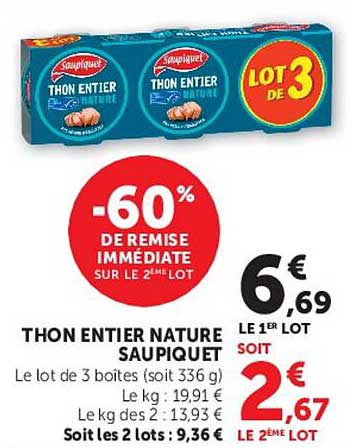 THON ENTIER NATURE SAUPIQUET