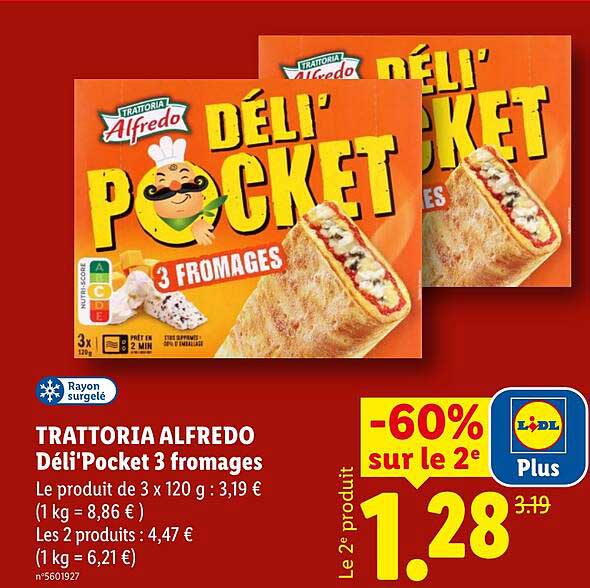 TRATTORIA ALFREDO Dèli'Pocket 3 fromages