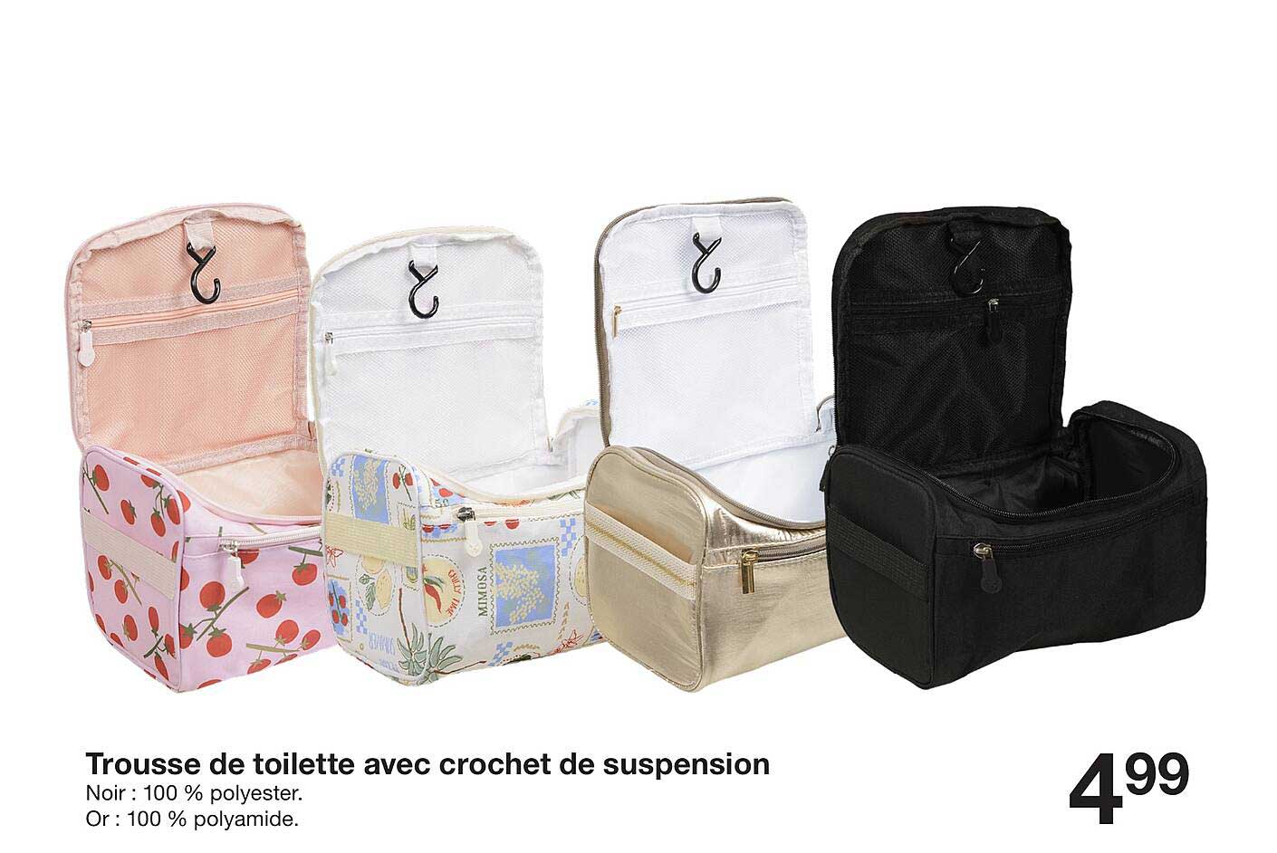 Trousse de toilette avec crochet de suspension