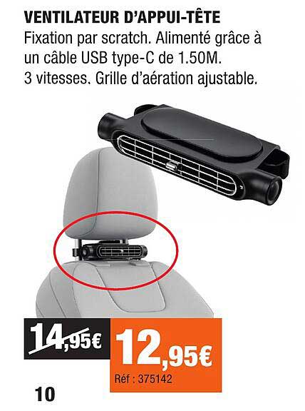 VENTILATEUR D'APPUI-TÊTE