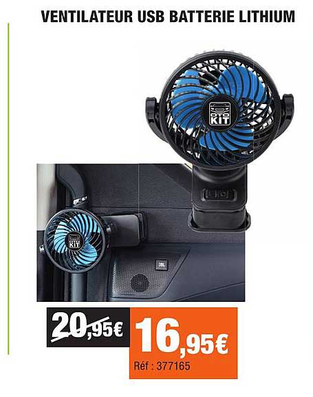 VENTILATEUR USB BATTERIE LITHIUM
