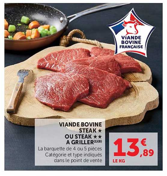 VIANDE BOVINE STEAK* OU STEAK** A GRILLER(1)(B)