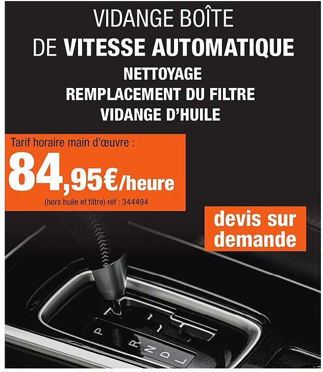 VIDANGE BOÎTE DE VITESSE AUTOMATIQUE