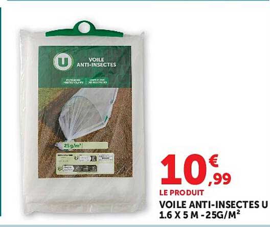 VOILE ANTI-INSECTES U 1.6 X 5 M -25G/M²