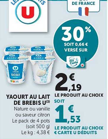 YAOURT AU LAIT DE BREBIS U