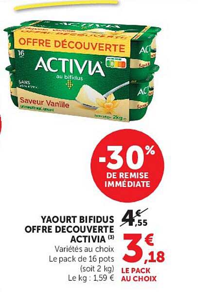 YAOURT BIFIDUS OFFRE DECOUVERTE ACTIVIA