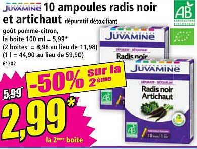 10 ampoules radis noir et artichaut dépuratif détoxifiant