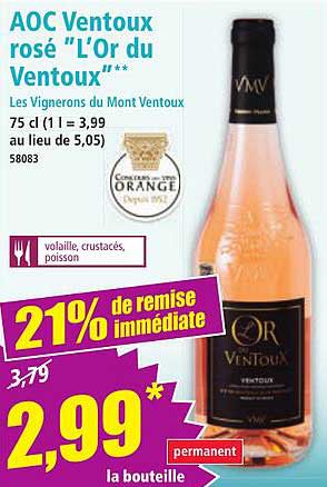 AOC Ventoux rosé "L'Or du Ventoux"