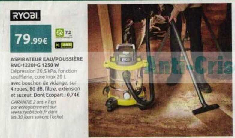 ASPIRATEUR EAU/POUSSIÈRE RVC-1220I-G 1250 W