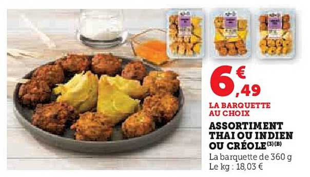 ASSORTIMENT THAÏ OU INDIEN OU CRÉOLE