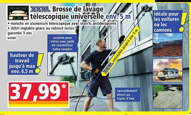 Brosse de lavage télescopique universelle env. 5 m