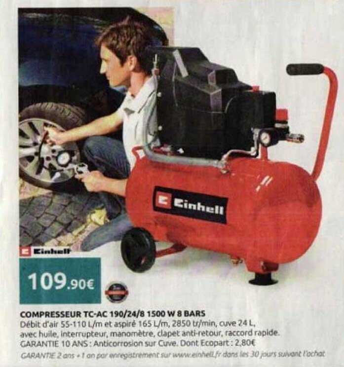 COMPRESSEUR TC-AC 190/24/8 1500 W 8 BARS