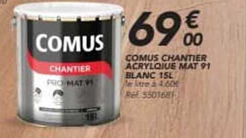 COMUS CHANTIER ACRYLIQUE MAT 91 BLANC 15L