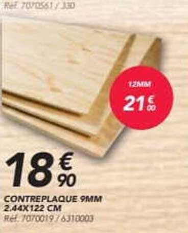 CONTREPLAQUE 9MM 2.44X122 CM