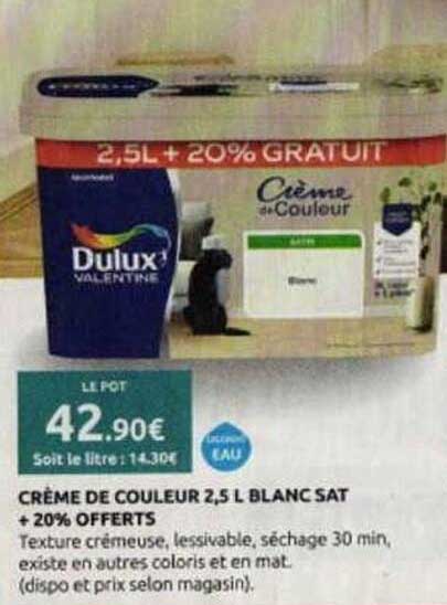 CRÈME DE COULEUR 2,5 L BLANC SAT + 20% OFFERTS