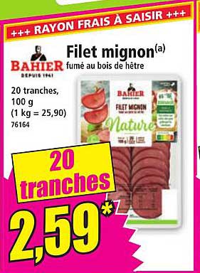 Filet mignon fumé au bois de hêtre