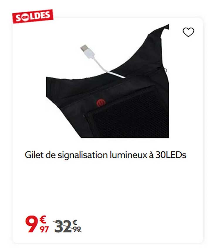 Gilet de signalisation lumineux à 30LEDs