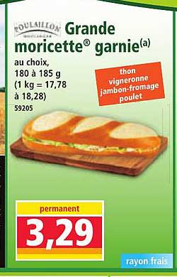 Grande moricette® garnie(a)