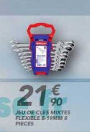 JEU DE CLES MIXTES FLEXIBLE 8-19MM 8 PIECES