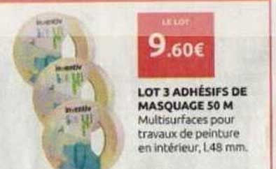 LOT 3 ADHÉSIFS DE MASQUAGE 50 M