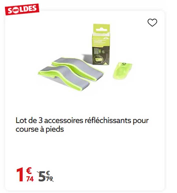 Lot de 3 accessoires réfléchissants pour course à pieds