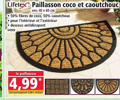 Paillasson coco et caoutchouc
