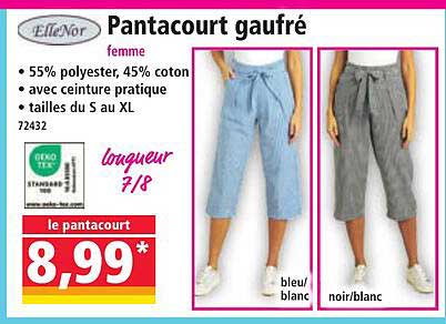 Pantacourt gaufré