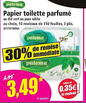 Papier toilette parfumé au thé vert ou pure white