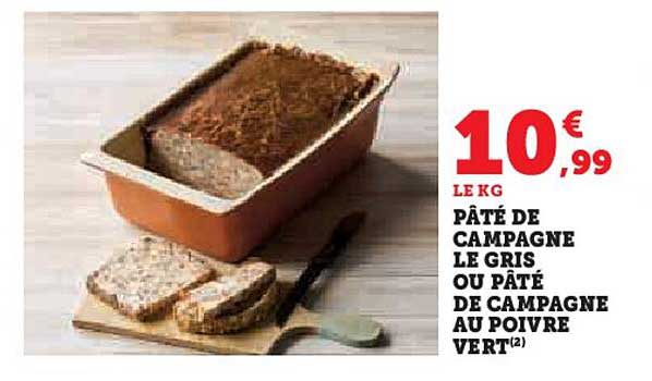 Pâté de campagne Le Gris ou Pâté de campagne au poivre vert