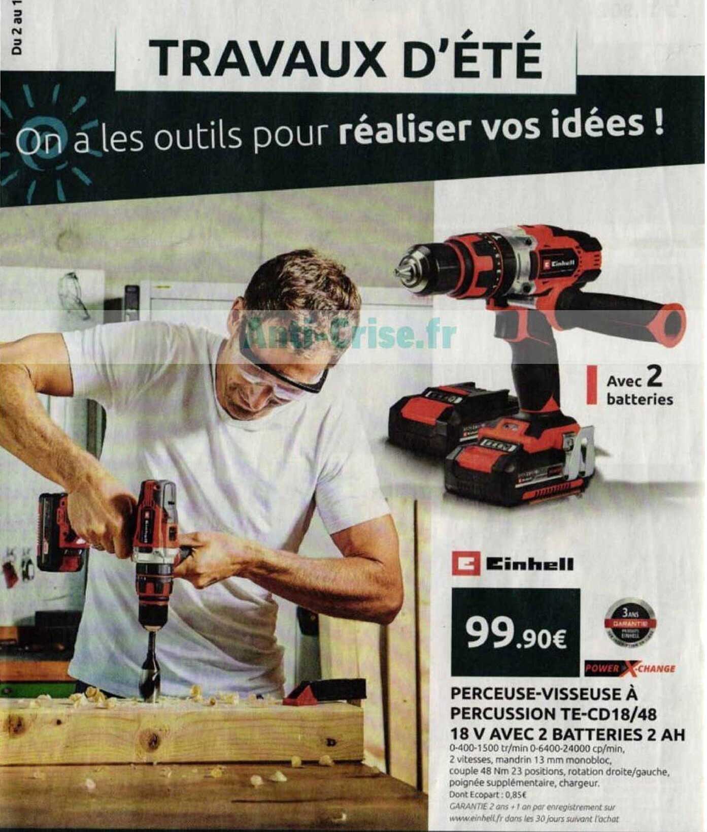 PERCEUSE-VISSEUSE À PERCUSSION TE-CD18/48 18 V AVEC 2 BATTERIES 2 AH