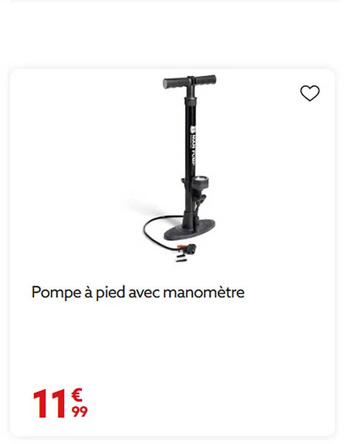 Pompe à pied avec manomètre