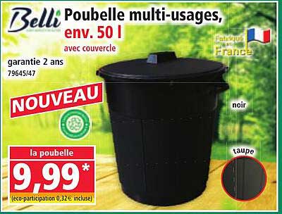 Pouvelle multi-usages, env. 50 l avec couvercle