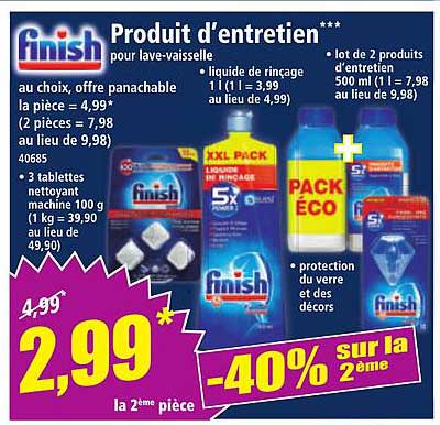 Produit d’entretien pour lave-vaisselle