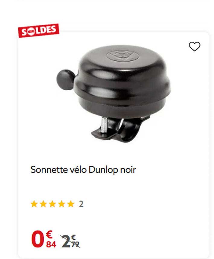 Sonnette vélo Dunlop noir