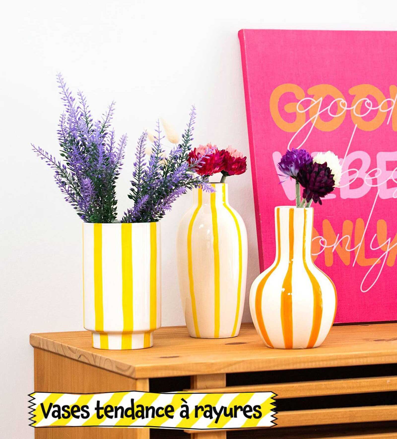 Vases tendance à rayures