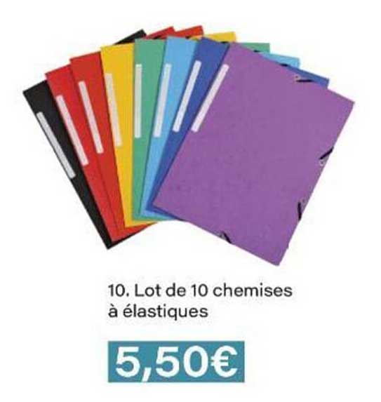 10. Lot de 10 chemises à élastiques